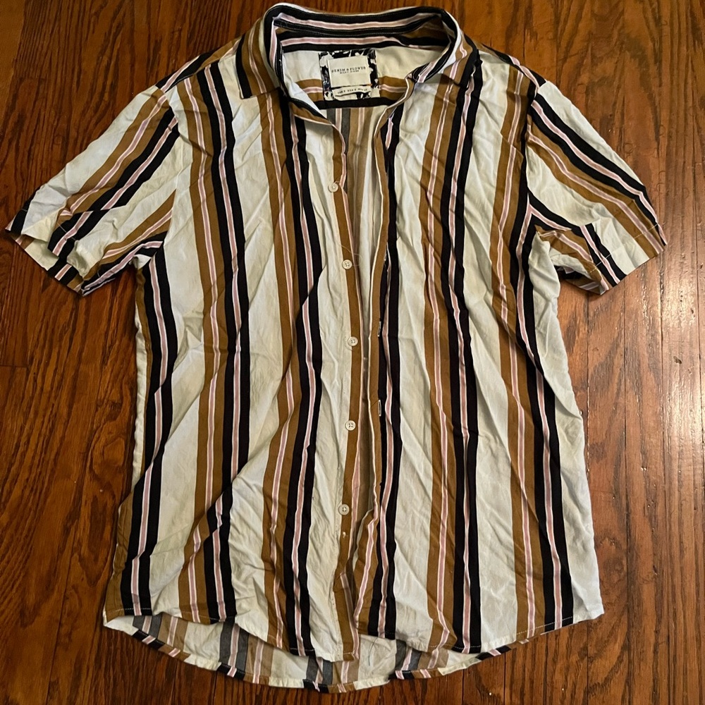 striped button down